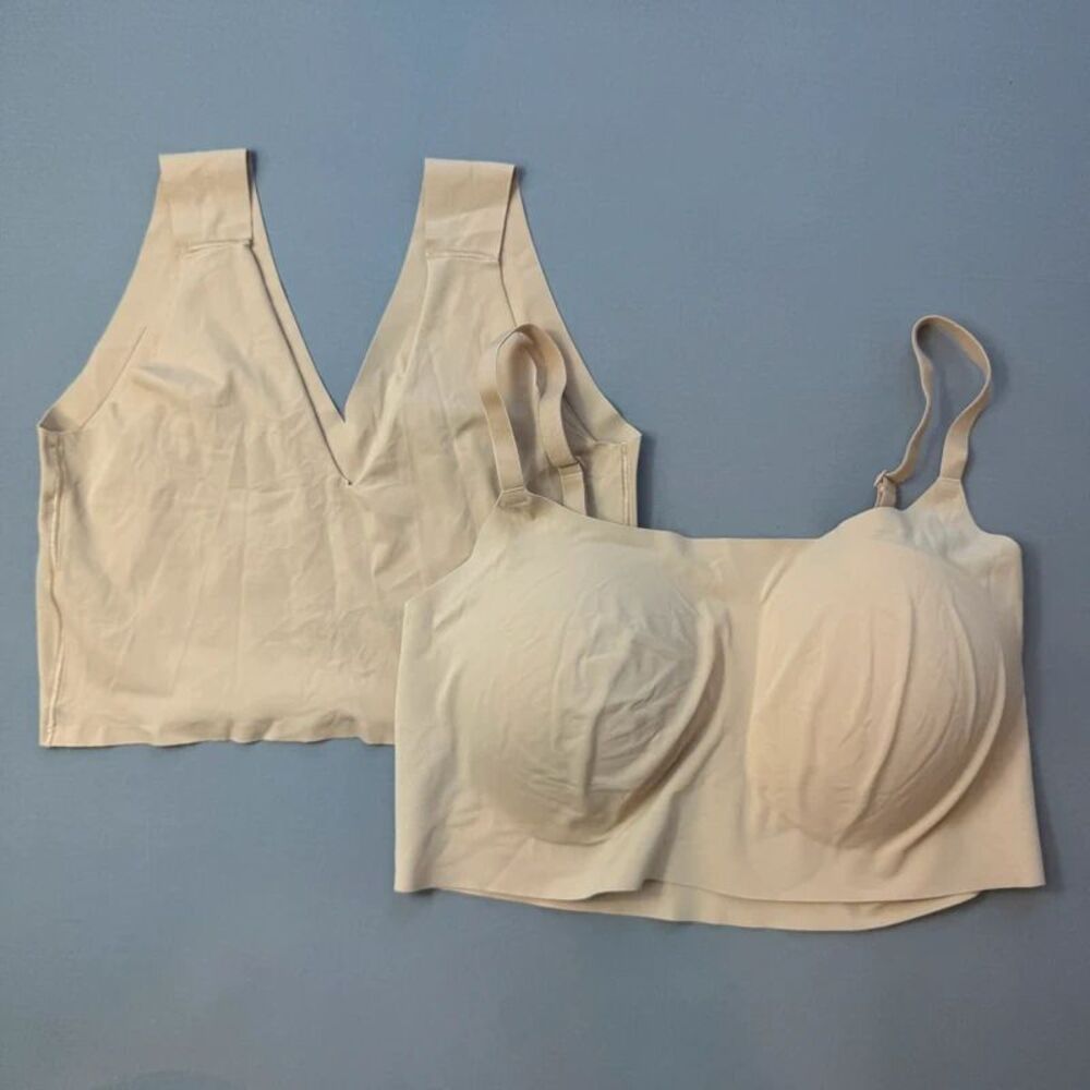 Lot of 2 True bras XL Beige Removable Pads - READ DESC.